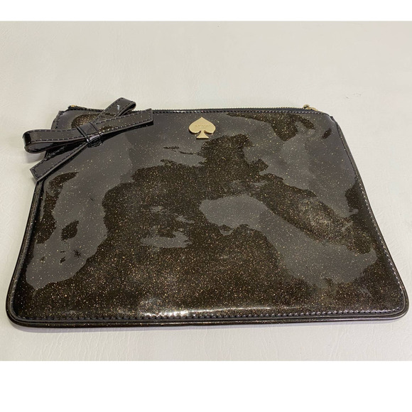 Kate Spade Glitter Clutch Brown/Gold Shoulder Bag - Picture 2 of 4
